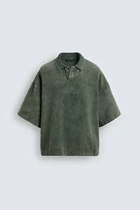 WASHED TEXTURED POLO