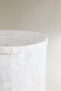POT DE RANGEMENT SALLE DE BAIN NACRE