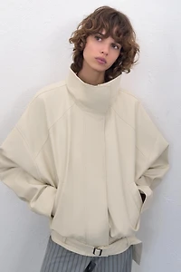 FAUX LEATHER BOMBER JACKET