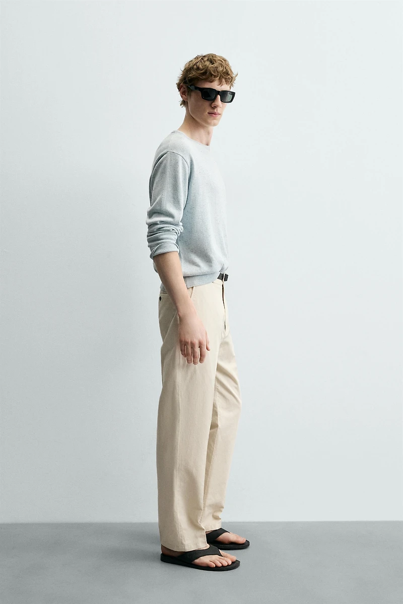 PANTALON CHINO STRAIGHT FIT COTON/LIN