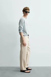 PANTALON CHINO STRAIGHT FIT COTON/LIN