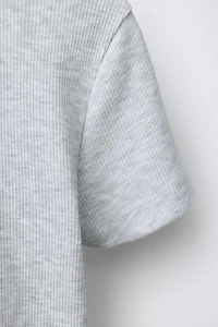 DOG PRINT RIBBED T-SHIRT