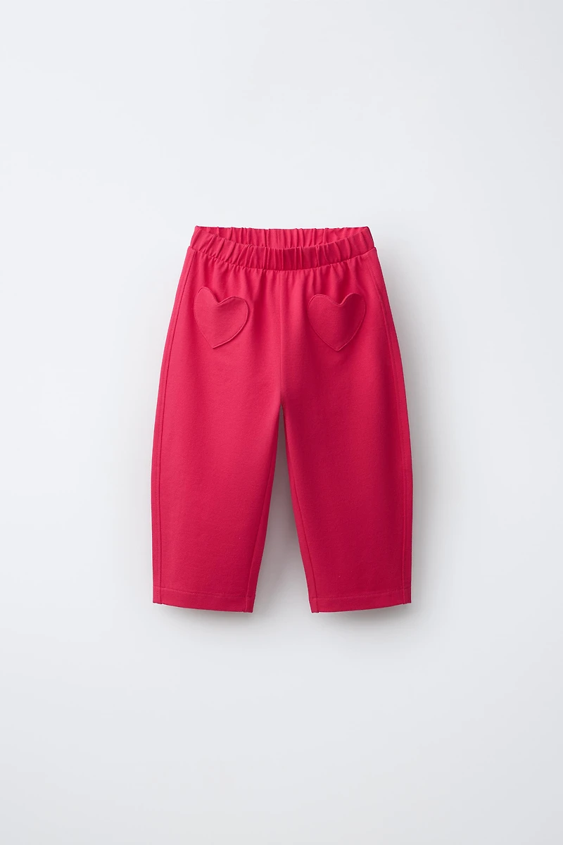 HEART POCKET BARREL PIQUÉ PANTS