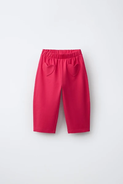 HEART POCKET BARREL PIQUÉ PANTS