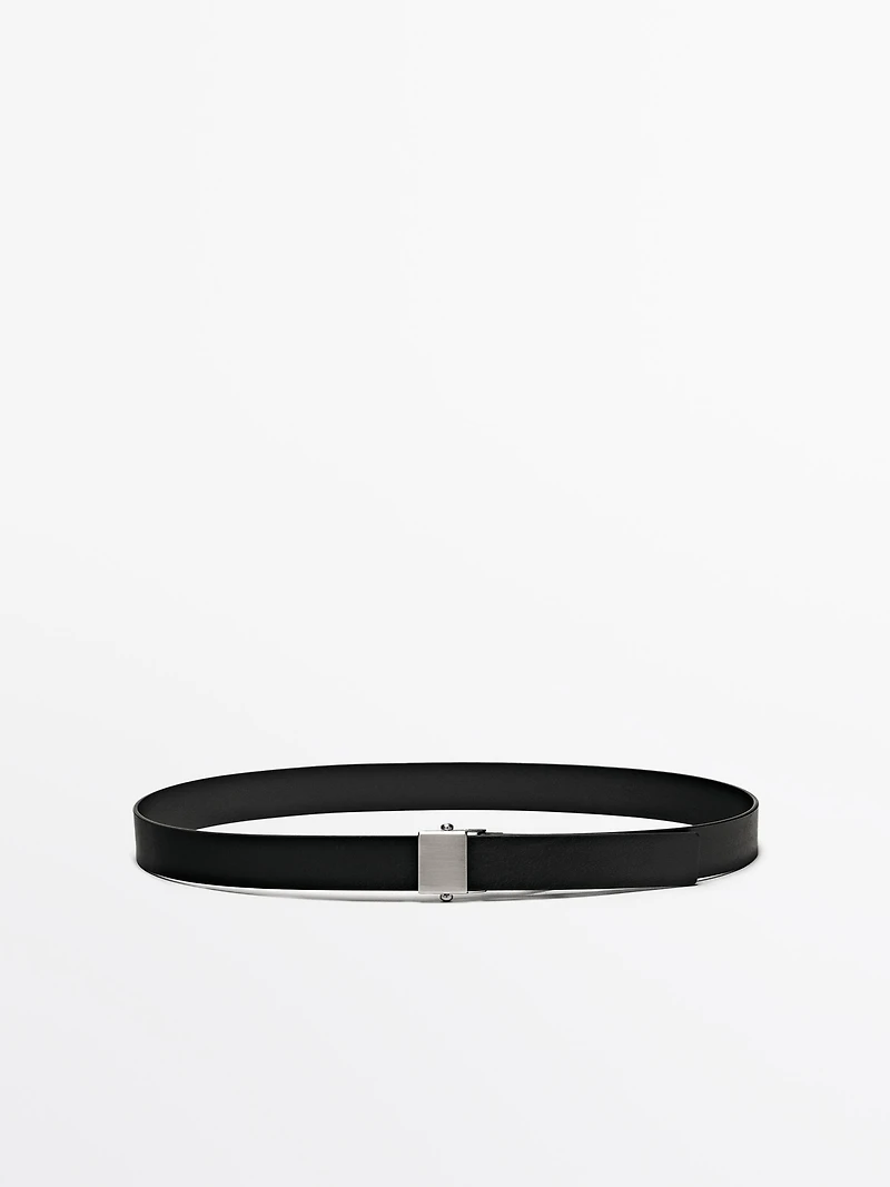 Nappa leather belt with buckle loop - LIMITED