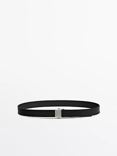 Nappa leather belt with buckle loop - LIMITED