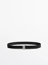 Nappa leather belt with buckle loop - LIMITED