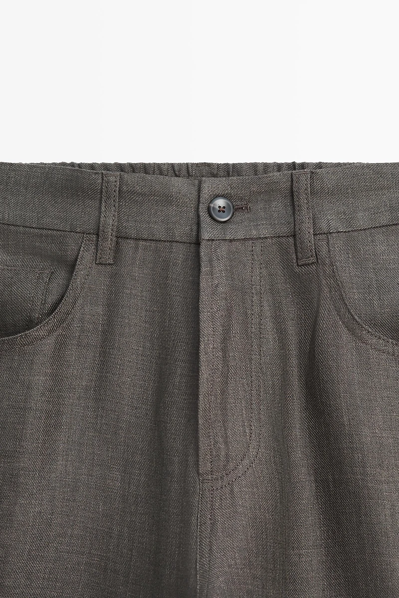 Wide-leg linen trousers