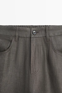 Wide-leg linen trousers