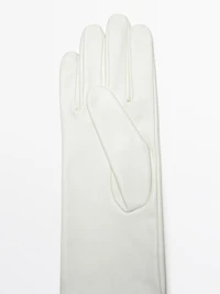 Long nappa sheepskin leather gloves