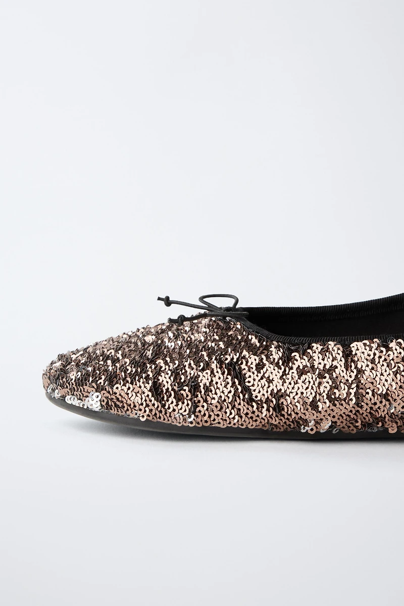 SEQUIN BALLET FLATS