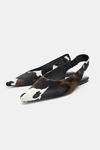 LEATHER SLINGBACK BALLET FLATS