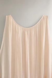 PLEATED SATEEN NIGHTGOWN
