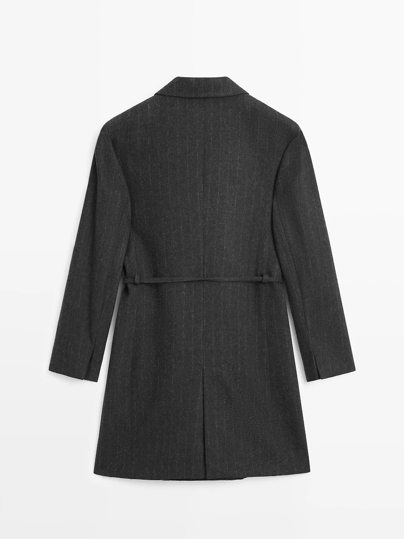 Long striped wool blend blazer