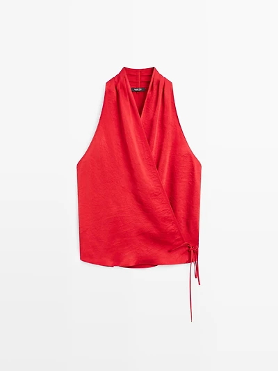 Flowing wrap top