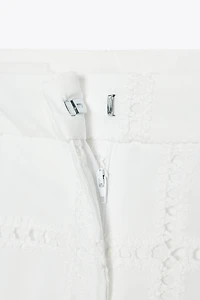 STRAIGHT LEG PANTS WITH OPENWORK EMBROIDERY