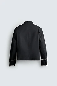 CONTRAST CROPPED FIT JACKET