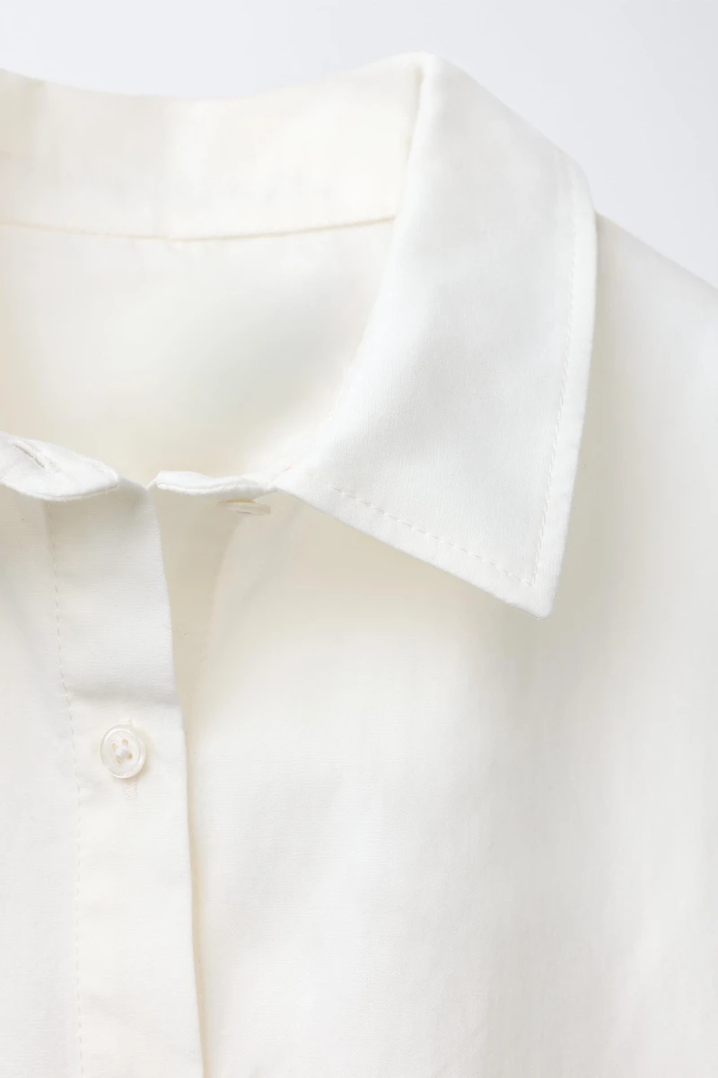 CROPPED SHIRT WITH DETACHABLE SCARF