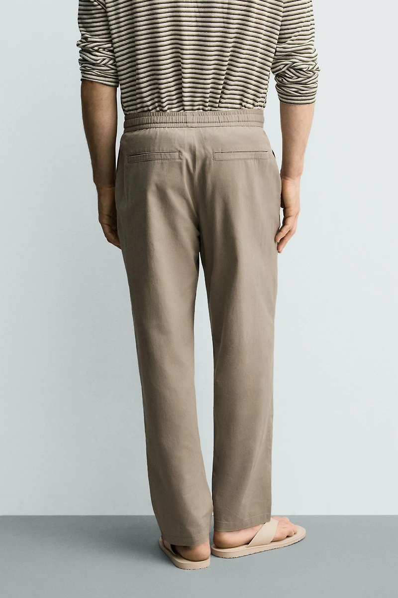 COTTON-LINEN RELAXED FIT PANTS