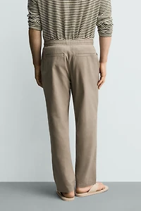 COTTON-LINEN RELAXED FIT PANTS