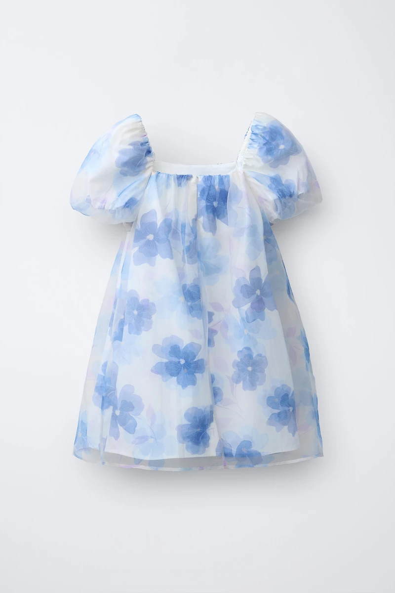 FLORAL PRINT ORGANZA DRESS