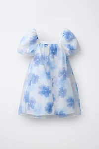 FLORAL PRINT ORGANZA DRESS