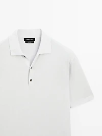 Short sleeve knit polo shirt