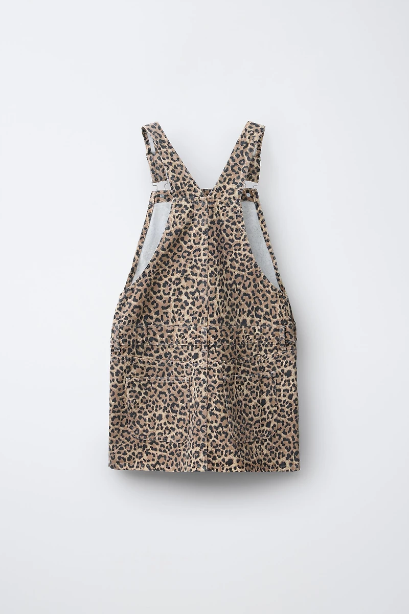 ANIMAL PRINT OVERALL DRESS