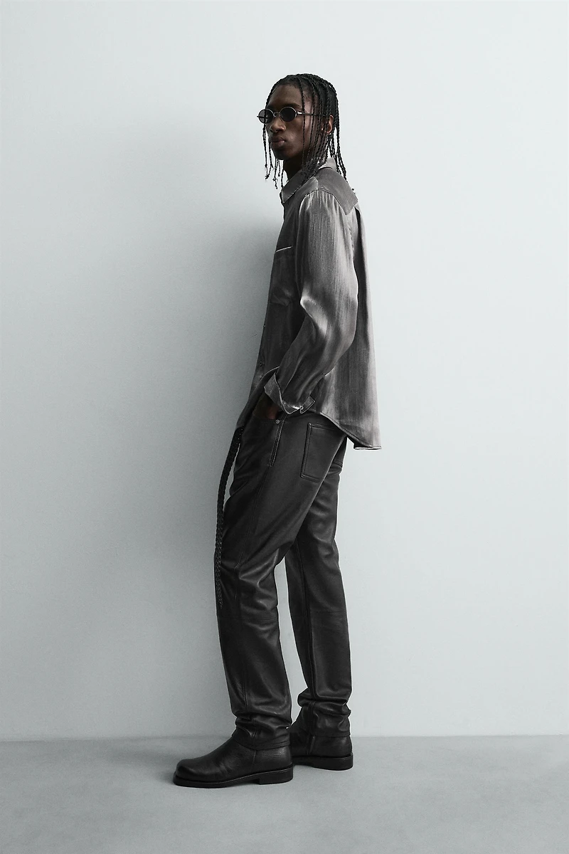 PANTALON SLIM EN CUIR