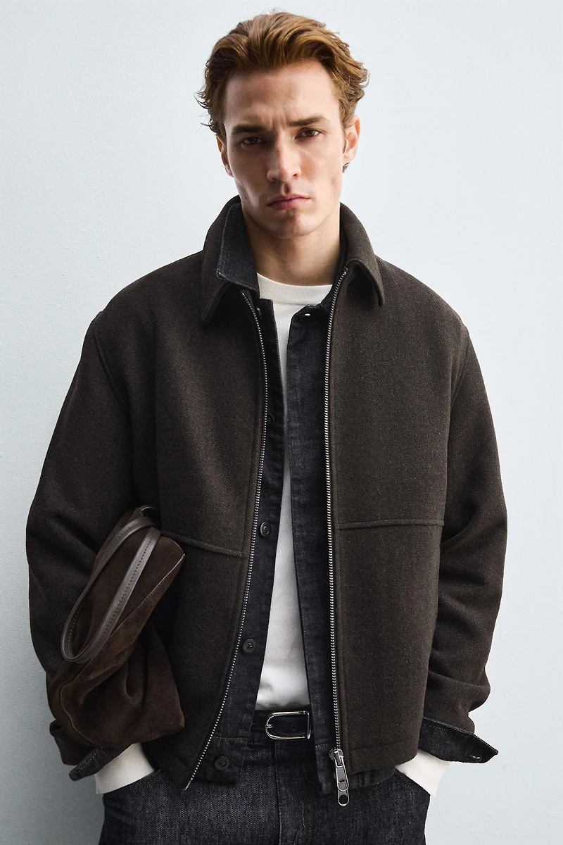 ZIPPERED TEXTURED JACKET