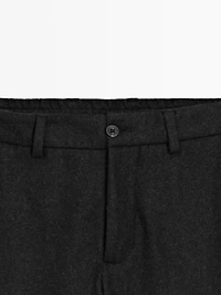 Wool blend suit trousers