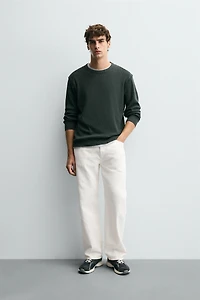 BASIC WAFFLE KNIT T-SHIRT