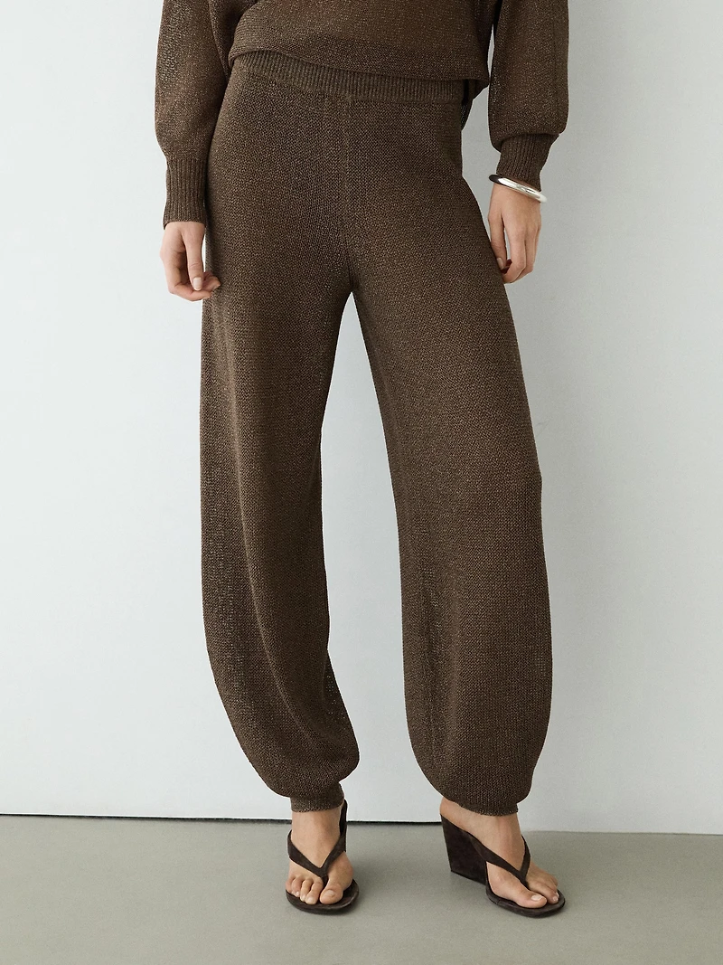 Pantalon en maille balloon fit total look