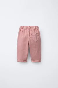 BAGGY TWILL PANTS WITH HEART POCKET