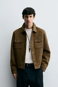 FAUX SUEDE REGULAR FIT JACKET