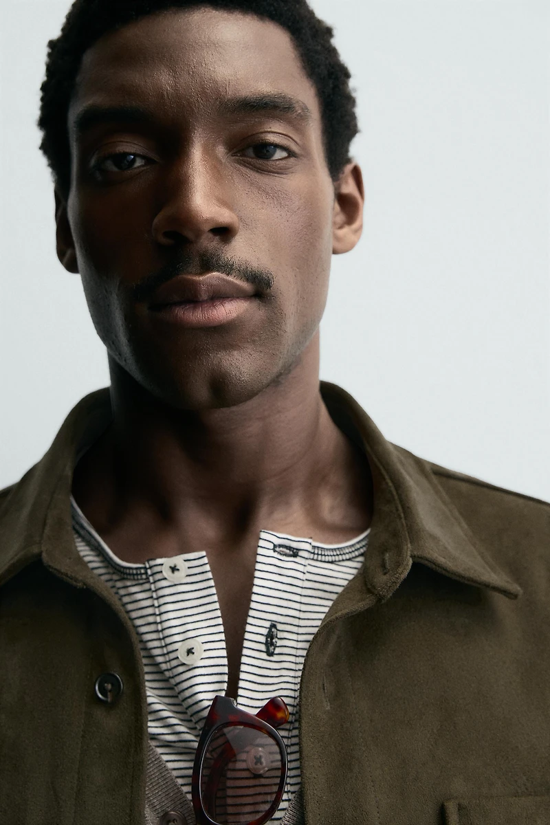FAUX SUEDE OVERSHIRT