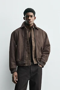 BLOUSON MATELASSÉ EFFET DAIM