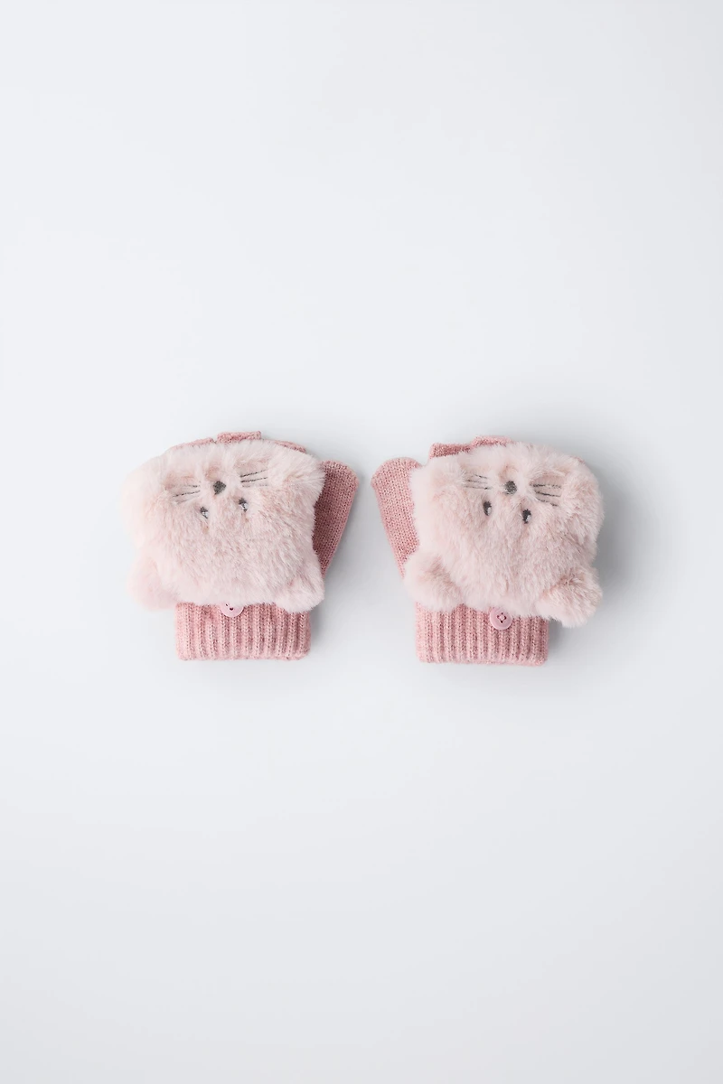 GANTS MITAINES EFFET POIL DE SOURIS