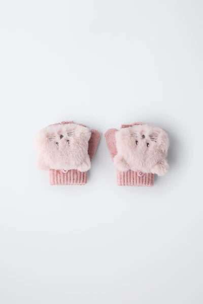 GANTS MITAINES EFFET POIL DE SOURIS