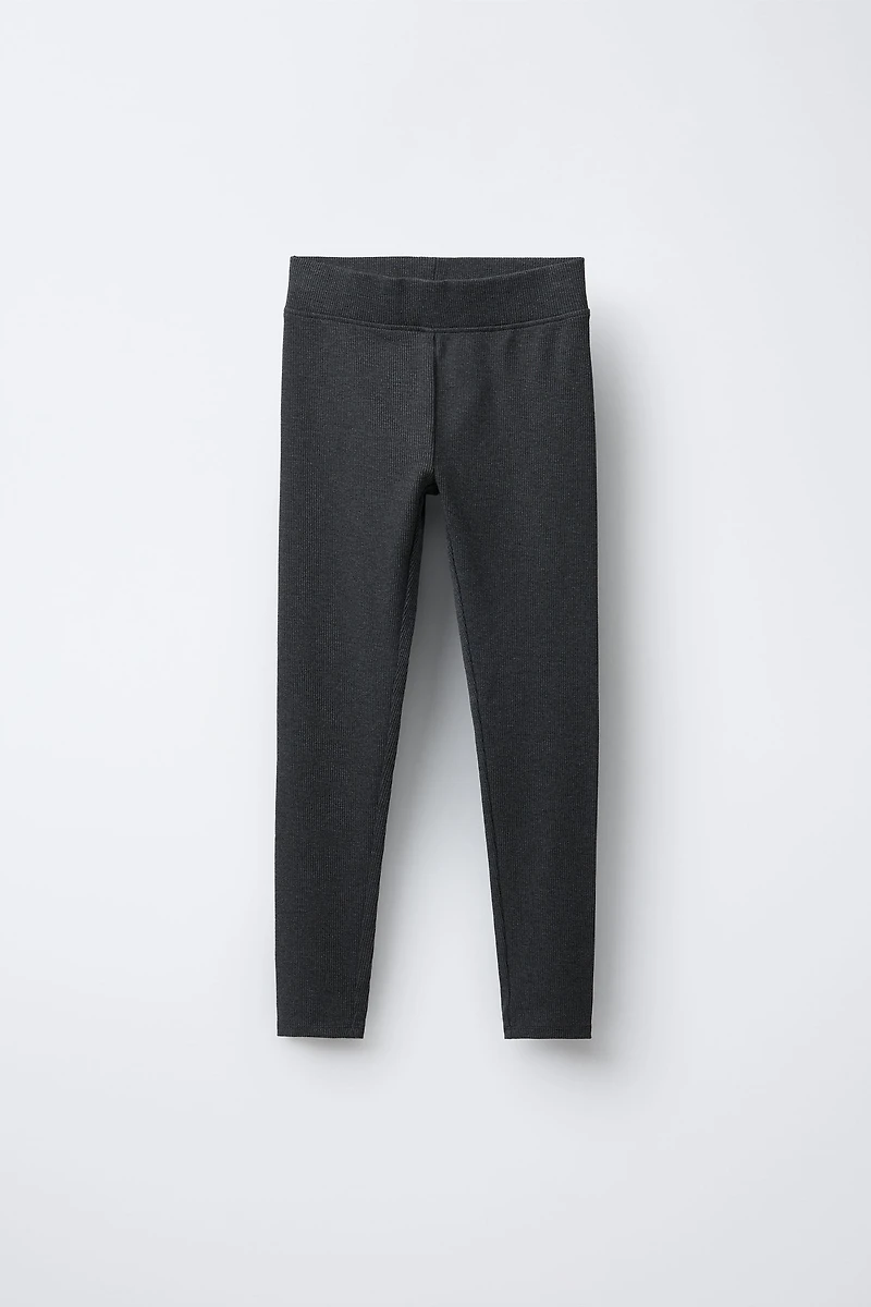 TEXT SWEATSHIRT AND RIBBED LEGGINGS SET