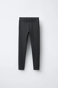 TEXT SWEATSHIRT AND RIBBED LEGGINGS SET