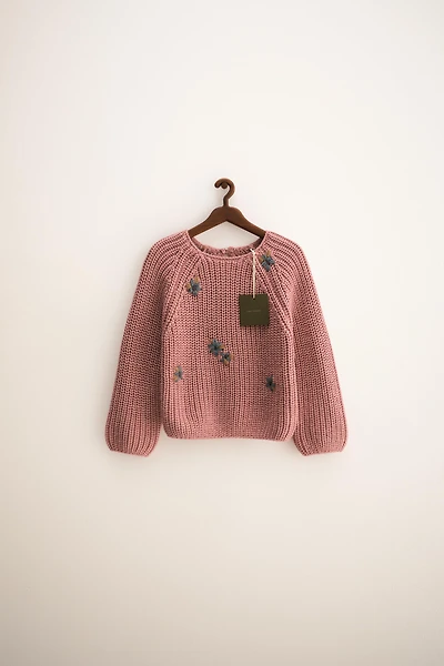 ZARA TIMELESS - PULL EN MAILLE FLEURS BRODÉES