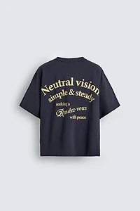 CONTRASTING TEXT PRINT T-SHIRT