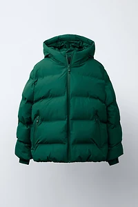 WATER REPELLENT LABEL PUFFER COAT