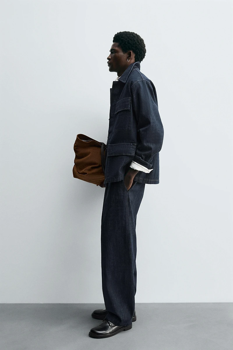 BARREL FIT DENIM CHINO PANTS