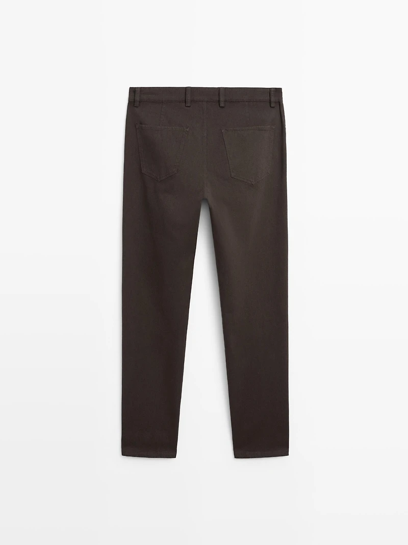Slim fit denim trousers