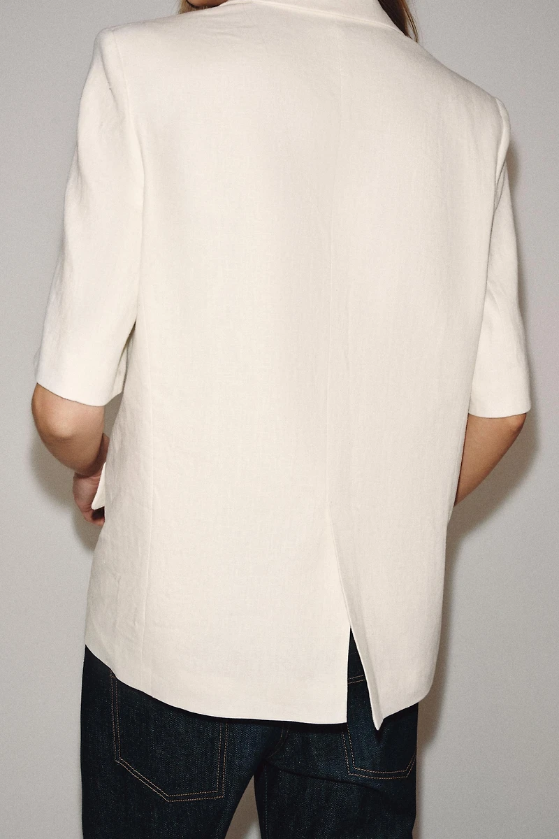 ZW COLLECTION SHORT SLEEVE LINEN BLAZER