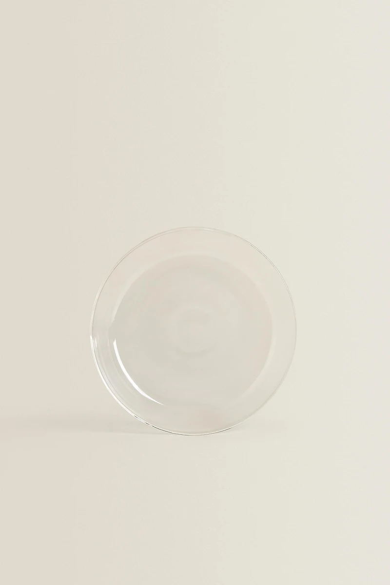 BOROSILICATE GLASS SIDE PLATE WITH RIM