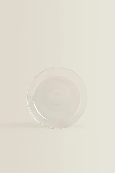 BOROSILICATE GLASS SIDE PLATE WITH RIM