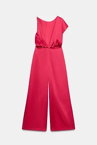 SATIN EFFECT ASYMMETRICAL JUMPSUIT